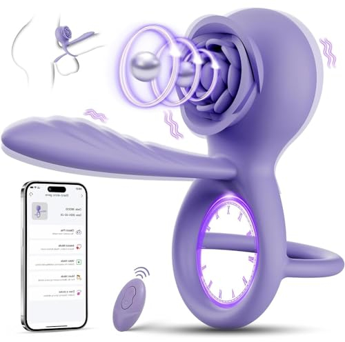 Penisring Vibrator Penisvibrator mit 9 Vibrationsmodi Cockring Masturbatoren App-Fernbedienung Silikon Penisring Vibration Massagegerät Klitoris Stimulation Sexspielzeug für Männer Frauen
