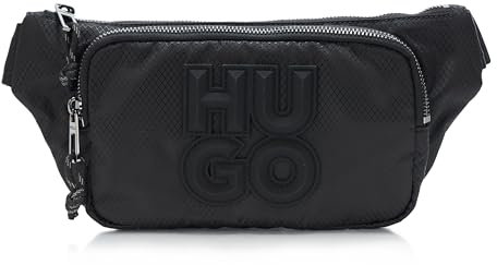 HUGO Herren Malick Big Logo Nylon Bumbag Hüfttasche, Outer Space Black