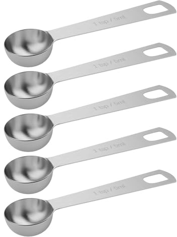 5PCS 1tsp(1/3tbsp, 5ml) Measuring Spoon, Stainless Steel Teaspoon