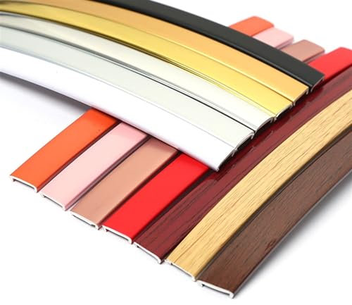 LKYJD Bande de Chant en Forme de U 5 m, Garniture de Bordure en placage Auto-adhésif en PVC, moulure de Garniture à décoller et à Coller, Bordure de Miroir Flexible(Red,20mm)