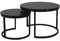 SensaHome Couchtisch-Set rund – Antikes rundes Holztisch-Set – großer Tisch 58 x 40 cm, Kleiner Tisch 43 x 33 cm – Schwarz