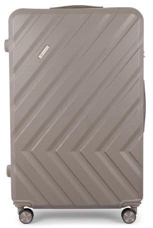 Solier Hartschalen Reisegepäck Koffer Reisekoffer – Koffer mit 4 Rollen - Rollkoffer mit Zahlenschloss - Hardcase Flugkoffer Reisetrolley (Kaffee, M 48L)