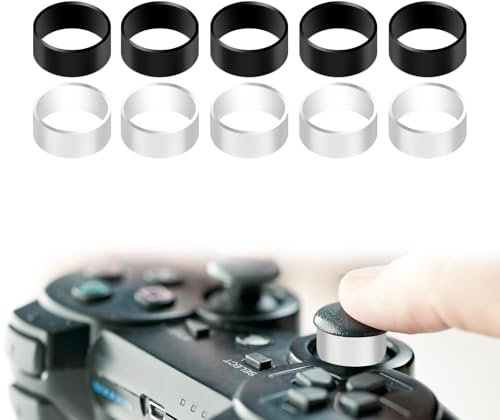 10pcs Joystick Protector, Silicone Invisible Joystick Protective Ring Compatible with Steam Deck Xbox Switch Pro PS5 PS4 Game Controller Accessories (black, white)
