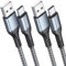 BLACKSYNCZE USB C Charger Cable, 2-Pack 1M Type C Charger Fast Charging Nylon Braided USB C Cable for iPhone 15 Pro Max, Samsung Galaxy S24 S23 S22 S21 S20 fe A54, Huawei P50 P40, Google Pixel
