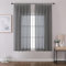 Joydeco 2er Set H145 x B140 cm Grau Transparente Kurz Schien Gardinen Sheer Voile Vorhänge für Schienensystem mit Kräuselband Vorhang Polyester Durchlässig Curtains Modern Schlafzimmer Wohnzimmer