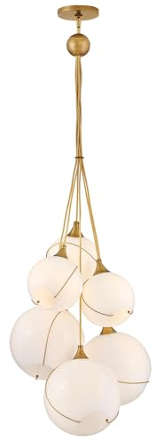 Hinkley Skye Medium Six Light Multi Tier Chandelier, Heritage Brass