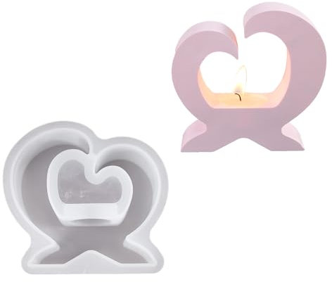 Moldes De Silicona En Forma De Corazón Para Decoración De Yeso De Resina Epoxi Silicona Portavelas Formas Para Soporte De Vela De Tealight