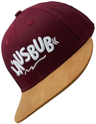 Kinder Snapback Cap Lausbub (Junior, Kids, optimale Passform, Kappe, Unisex) (DE/NL/SE/PL, Alter, Einheitsgröße, Einheitsgröße, Rot)