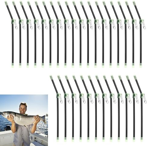 VGECEE 30 Stück Fishing Anti Tangle Boom Set 20CM Anti Tangle Boom Mit Wirbel Futterkorb Sleeves Angeln Set Abstandshalter Röhrchen mit Wirbel Angelzubehör für Boots, See und Stauseeangeln