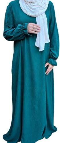 Yaqeen Jazz Abaya side pockets Muslimah Maxi dress Islamic Prayer Dress Ideal Casual/Mosque/Madrassa/Ramadan/Eid/Hajj/Umrah