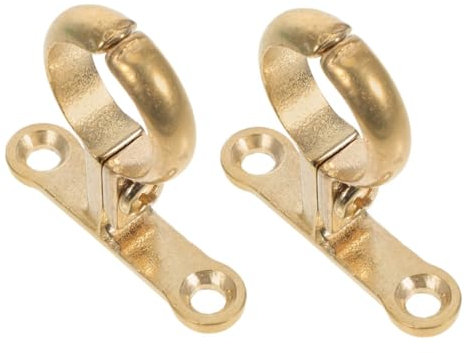 HOUDERCO 2pcs Brass Hose Clamp Pipe Support Bracket for 22mm Water Pipe Fixing Heavy Duty Wall Mount Tube Hanger Clamp