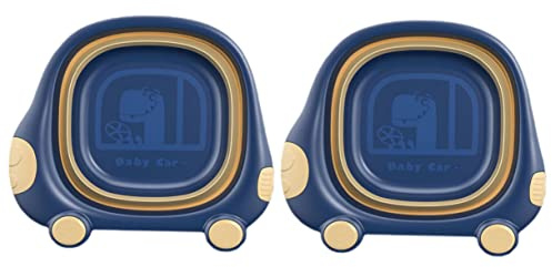 Milisten 2 Faltbare Waschbecken für Tragbares Wasserdichtes Waschtisch für Camping Zuhause Cartoon Design für Gesichts Fußwäsche