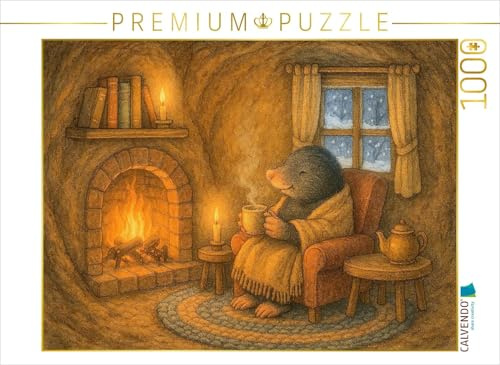 Puzzle · Kaminzauber mit Maulwurfsmoment | Ein Motiv aus dem Kalender Zuhause bei den Kleinen · Ein Jahr voller… · 1000 Teile · Lege-Größe 64 × 48 cm · CALVENDO Puzzle