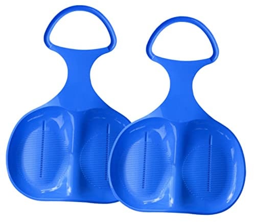 Skibrett aus Hdpe, Blau, Verstärkt und Tragbar für Winter Outdoor | Sandrutschbrett mit Stabilem Griffdesign, Sichere Sitzfläche, 2 Stück pro Packung Zufällige Farbe