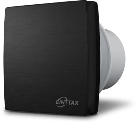 EINTTAX Badlüfter Fan 100mm Durchmesser,Wandmontage Lüftung Badezimmer Ventilator,IPX4 Wasserdicht,Leise 34dB,Inkl Schrauben und Dübel,weiß (Standard, Schwarz)