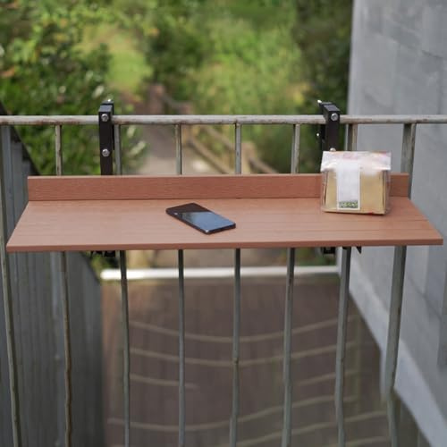 Stoolzfaid BalkonhäNgetisch Klappbar,BalkongeläNder HäNgetisch,Klapptisch BalkongeläNder FüR Terrasse,Balkontisch Klappbar HäNgetisch,Multifunktional,FüR Terrasse,Garten,Balkon