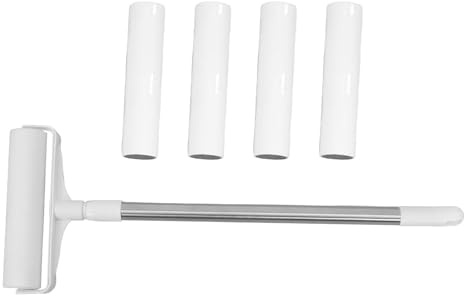 HOMSFOU Rouleau Adhésif Anti-Peluches Blanc pour Tapis et Poils d'animaux, Léger, en Abs, pour Propriétaires d'animaux et Nettoyage de Sols