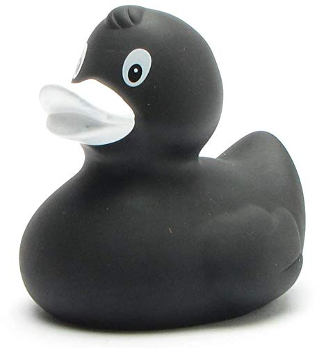 Duckshop I Badeente schwarz I Quietscheente - L: 8 cm I Quietscheentchen I Geschenk für Freunde I Präsent Sammler