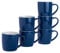 Argon Tableware Coloured Coffee Mugs - Navy - 350ml - Pack of 6 - Gloss Ceramic Stoneware Latte Cappuccino Cups Hot Chocolate Cups Colourful Mug Set with Handle