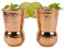 FOOLS ALIBAI Indian Stainless Steel Copper Cups for Drinking - Set of 2 Hammered Tumbler Moscow Mule Mugs 380ML/13oz for Mule Cocktail Beverages