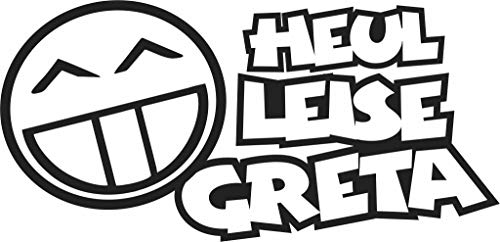 Heul Leise Greta Smiley Aufkleber Gretl, klimagreta Dirty Diesel Fun Fridays for Future Klima Aufkleber Sticker Anti Greta (schwarz)