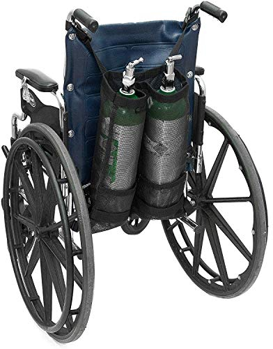 GHzzY Sac de Bouteille d'oxygène Double,Sac de réservoir d'oxygène pour Fauteuil Roulant pour Bouteille de Bouteilles D et E - Support de Sac à Dos d'oxygène pour Fauteuil Roulant et Marcheur