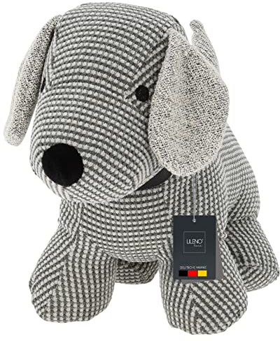 LILENO HOME Türstopper Tier als Hund grau - hochwertiger Kinderzimmer Türstopper als Boden Tür Stopper Sack - Tiere Stoff Türstopper Boden als Türstopper Sack mit Sandfüllung