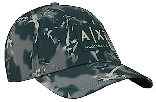 Armani Exchange Unisex-Erwachsene Allover Camo Bedruckte Mütze Baseballkappe, Grün, Einheitsgre