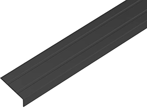 ufitec® Alu Winkelprofil 24x10 mm mit Rillen selbstklebend, Treppen Kanten & Stufen Winkel Schutzprofil (24 x 10 mm | 100 cm Länge, Bronze Dunkel)