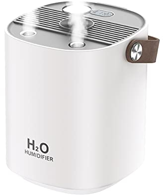 Ciracr Luftbefeuchter 1200ml, Air Humidifier mit 2 Düsen und 4 Sprühmodi, Leise Luftbefeuchter mit Warmes Nachtlicht, Automatische Abschaltung, Tragbarer Luftbefeuchter für Haus, Büro, Schlafzimmer