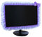 ALHBEJT Computer-Monitor-Abdeckung mit hübscher, elastischer Stifttasche mit Schleife, TV-LCD-Bildschirm, Dekoration, Staubschutz, Spitzenstoff (58,9 - 66 cm, Violett)