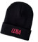 Schnoschi Schwarze Strickmütze mit breitem Umschlag (Beanie Mütze) mit Namen Bestickt für Herren, Damen, Jugendliche und Kinder