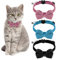 Halsband Katze Fliege Halsband Verstellbare Katzenhalsband mit Fliege und Glocke Personalisiert Haustierzubehör für Haustiere Katzen Welpen 3 Farben