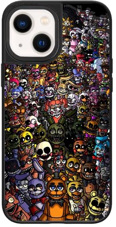Ehreus for iPhone 13 Phone Case, Cool Aesthetic FNAF Game Pattern Shock-Absorbent Hard Protective Phone Cases Cover for Boys Girls Girly