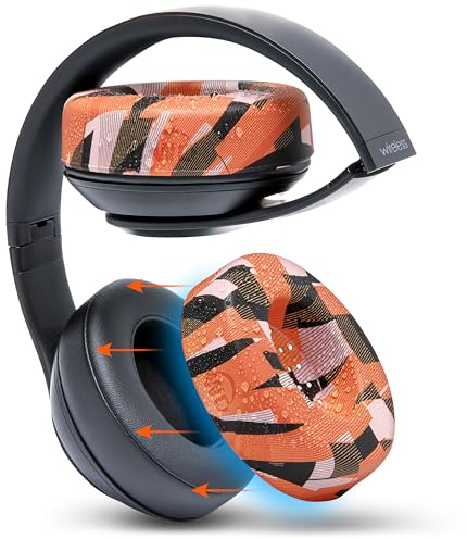 WC SweatZ Studio - Patented Earpad Covers for Beats Studio 3 (A1914) & Beats Studio 2 (B0500 /B0501), Made by Wicked Cushions | Sweatproof & Easily Washable | Orange Prism