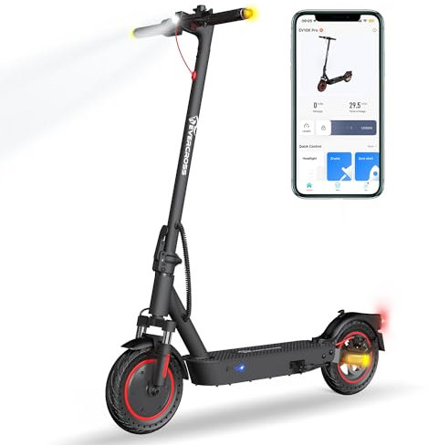 EVERCROSS EV10K Pro Trottinette Électrique Adulte, 10'' Scooter Electrique Pliable, E-Scooter avec App Control, Batterie 410WH, Vitesse Max 25km/h, Moteur 500W, Affichage LED, Double Amortisseurs