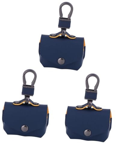 Gadpiparty 3pezzi Custodia Protettiva Pelle Per Cuffie Wireless Con Clip Per Chiavi Design Ergonomico e Chiusura Scatto Per Auricolari Compatibili Con Pro Blu