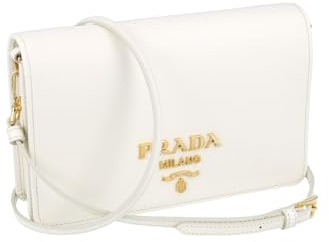 Prada Damen Weiss Saffiano Leder Schultertasche 1BP019 NZV F0009