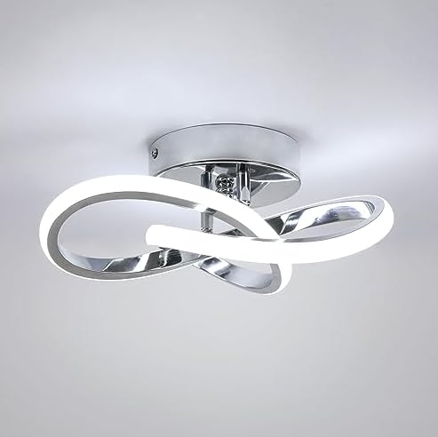 Comely Moderne LED Deckenleuchte, 22W LED Deckenlampem Kreatives Blumendesign, Elegante Silberne Deckenbeleuchtung für Flur, Eingang, Schlafzimmer, Balkon, 6500K Kaltweißes Licht