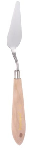 QUARKZMAN No.12 Malpalette Messer Edelstahl Spachtel mit spitzem Ende | und Buchenholzgriff, für Öl- und Acrylfarben, Mischen und Auftragen auf Leinwand