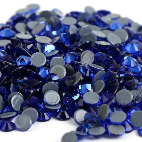 Better -diamantes de imitación para planchar/diamantes de imitación de cristal con fijación en caliente, Strass para costura y tela, piedras para prendas de vestir, mezcla de zafiro, ss6-ss30, 10