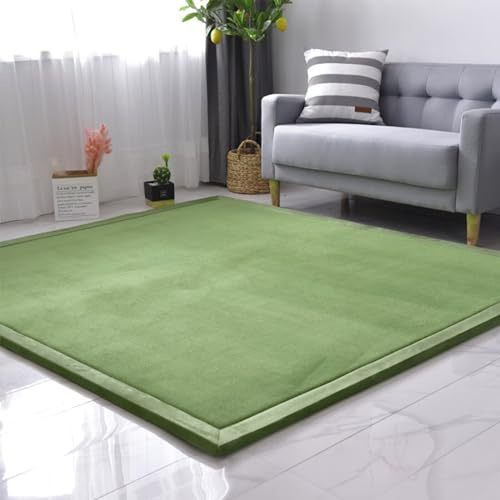 SETHEPACE Neu aufgewerteter Anti-Rutsch-Teppich für Kinder, extra Dicker 3CM Kinderteppich, Krabbelmatte für Kinderzimmer, weiche Krabbeldecke ist sehr geeignet für Baby(Moosgrün, 100 * 200)