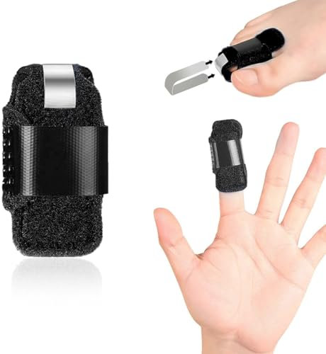 LYQNIHOB Alisador de dedos en martillo, Corrector de Dedos del Pie con Férulas Ajustables - 1 Paquete Negro, Soporte en Forma de U para Tratar Fracturas, Esguinces y Dedos en Martillo