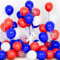 Ousuga 30 Pièces Ballons Bleu Rouge et Blanc, 12 Pouces Bleu Royal Rouge Confettis Latex Hélium Ballon pour Filles Garçons Enfant Fête Anniversaire Baby Shower Mariage Baptême Festival Diplômé Décor