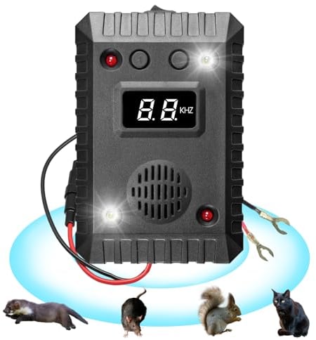 Repelente Ultrasónico de Martas para Coche Ahuyentador de Ratas y Ratones, Ultrasonido Ahuyentador Palomas Trampas contra Ratones Anti Topos, Ideal para áticos, hogar, jardín y automóviles
