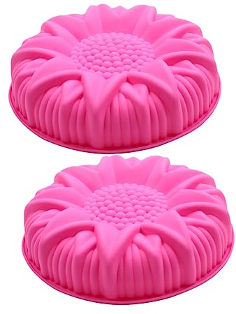 CIYODO 2 Stück Sonnenblumen Form Kuchen Backform Backform Zubehör DIY Gebäck Backwerkzeug Silikon Kuchenform Silikon Gebäckform Haushalts Backform Silikon Backform DIY