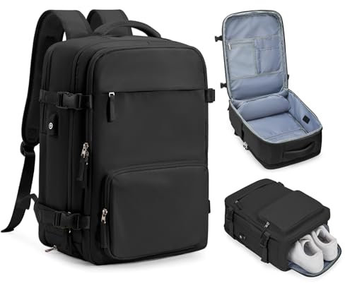 wassdins Easyjet Cabin Bag 45x36x20 New Easyjet, Travel Backpack Rucksack for Men Women, Hand Luggage Bag Small Underseat Cabin Bag, Carry On Cabin Backpack with 15.6 Inch Laptop Compartment