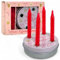MIJOMA Advent to go: Pocket Adventskranz mit 4 roten Mini-Kerzen, Ideal für unterwegs, Traditionell und kompakt, Perfekt als Mitbringsel oder Geldgeschenkverpackung. (Motiv Zuckergebäck)