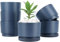 Gardenwize - Pack of 6 Plastic Plant Pots, Self Watering Plant Pots Set of 6, Flower Pots for Indoor Outdoor, Plastic Planters for Plant Flower Aloe Herbs (Navy, 18CM Diameter)
