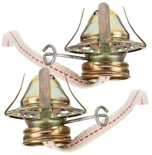HAMPPLIES Vintage Öllampen Brenner Ersatzteil aus Metall Gold | Petroleumlampe und Öllampen, Vielseitige Ersatzteile, Passend für Alte Lampen, 2 Stück
